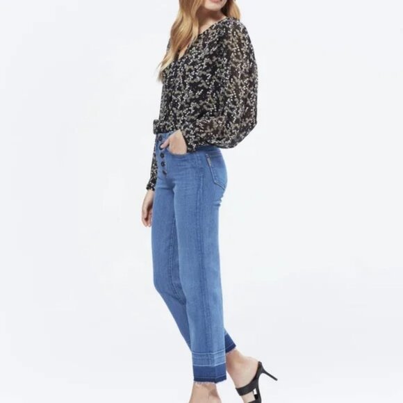 PAIGE Women's High Rise Blue Jeans - Picture 3 of 15